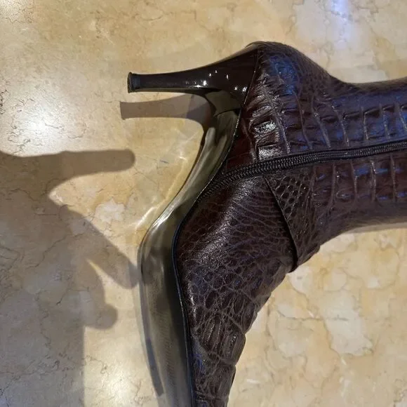 Elegant Brown Heeled Boots - Picture 10 of 14